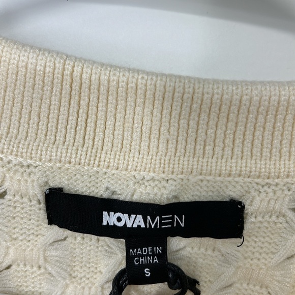 Fashion nova men NWT Cream Knit Polo shirt - Picture 3 of 6